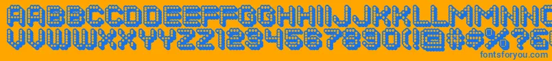 DotsAllForNow3DJl Font – Blue Fonts on Orange Background