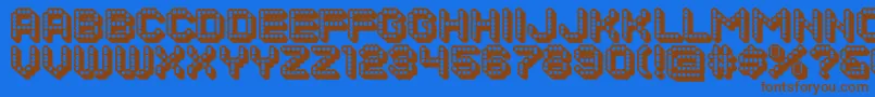 DotsAllForNow3DJl Font – Brown Fonts on Blue Background