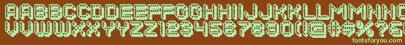 DotsAllForNow3DJl Font – Green Fonts on Brown Background