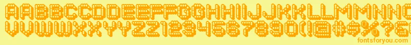 DotsAllForNow3DJl Font – Orange Fonts on Yellow Background
