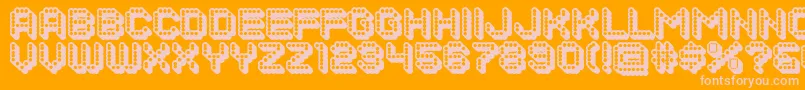 DotsAllForNow3DJl Font – Pink Fonts on Orange Background