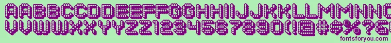 DotsAllForNow3DJl Font – Purple Fonts on Green Background