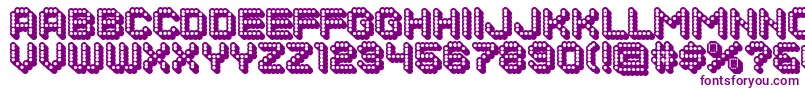 DotsAllForNow3DJl Font – Purple Fonts on White Background