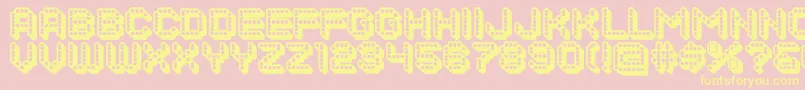 DotsAllForNow3DJl Font – Yellow Fonts on Pink Background