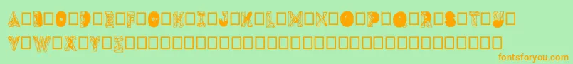 Dmesh Font – Orange Fonts on Green Background