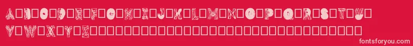Fonte Dmesh – fontes rosa em um fundo vermelho