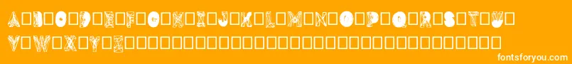 フォントDmesh – オレンジの背景に白い文字