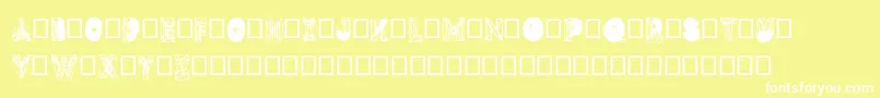 Шрифт Dmesh – белые шрифты на жёлтом фоне