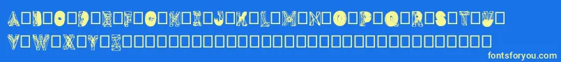 Dmesh Font – Yellow Fonts on Blue Background