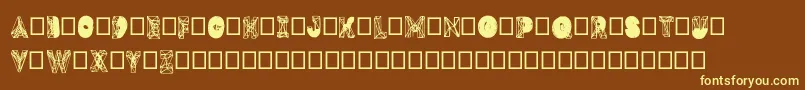 Dmesh Font – Yellow Fonts on Brown Background