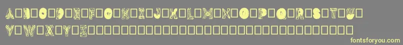 Dmesh-Schriftart – Gelbe Schriften auf grauem Hintergrund