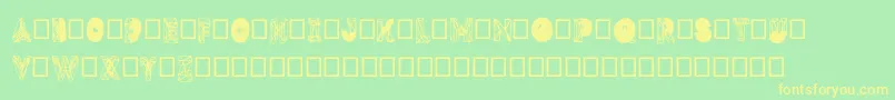 Dmesh-Schriftart – Gelbe Schriften auf grünem Hintergrund