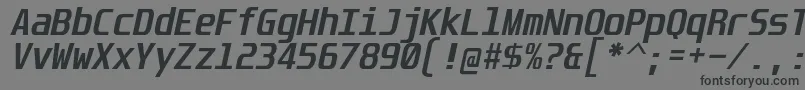 フォントUnispaceBdIt – 黒い文字の灰色の背景