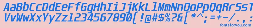 UnispaceBdIt Font – Blue Fonts on Pink Background