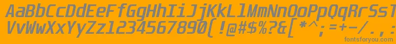 UnispaceBdIt Font – Gray Fonts on Orange Background