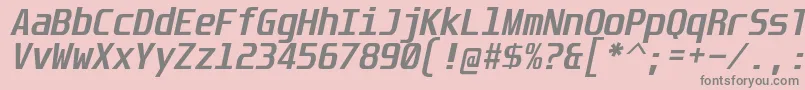 UnispaceBdIt Font – Gray Fonts on Pink Background