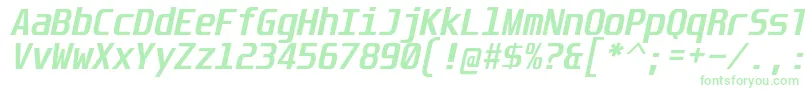 UnispaceBdIt Font – Green Fonts on White Background