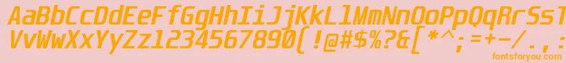 UnispaceBdIt Font – Orange Fonts on Pink Background