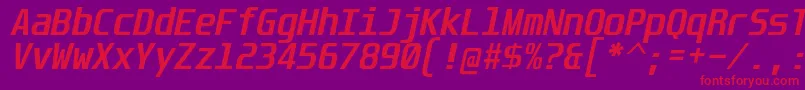 UnispaceBdIt Font – Red Fonts on Purple Background