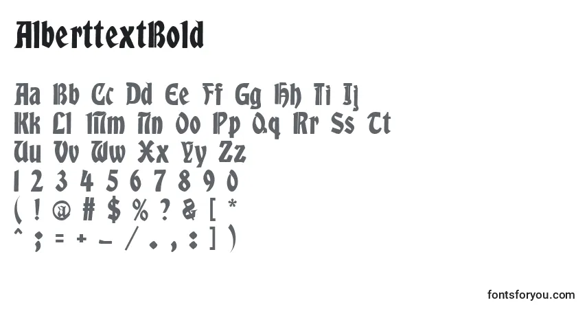 Schriftart AlberttextBold – Alphabet, Zahlen, spezielle Symbole