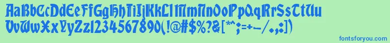 AlberttextBold Font – Blue Fonts on Green Background