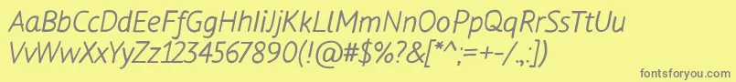 Flow Font – Gray Fonts on Yellow Background