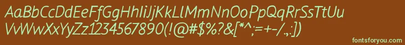 Flow Font – Green Fonts on Brown Background