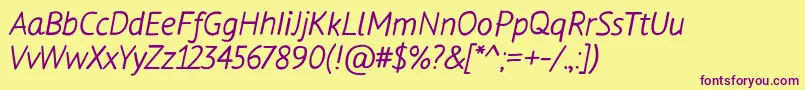 Flow Font – Purple Fonts on Yellow Background