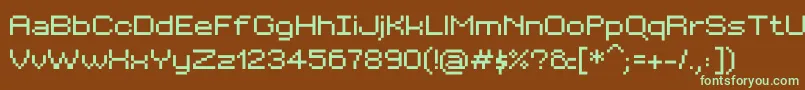 BitKitwide-fontti – vihreät fontit ruskealla taustalla
