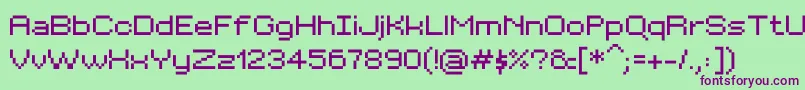 Шрифт BitKitwide – фиолетовые шрифты на зелёном фоне