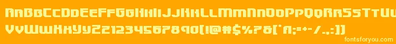 Speedwagonexpand-Schriftart – Gelbe Schriften auf orangefarbenem Hintergrund