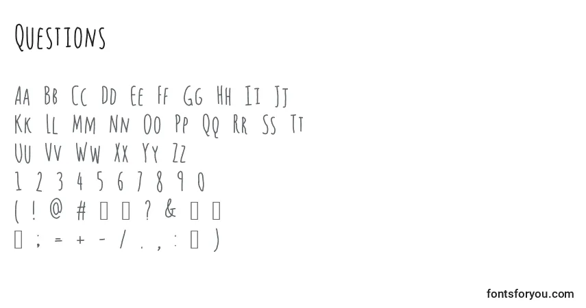 Questions Font – alphabet, numbers, special characters