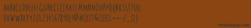 Czcionka Questions – czarne czcionki na brązowym tle