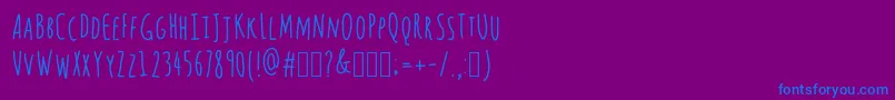 フォントQuestions – 紫色の背景に青い文字