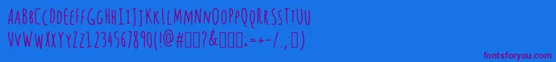 Czcionka Questions – fioletowe czcionki na niebieskim tle