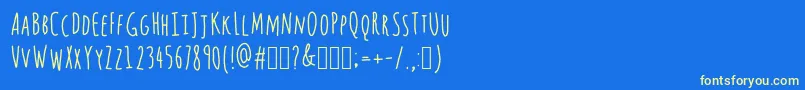 Czcionka Questions – żółte czcionki na niebieskim tle