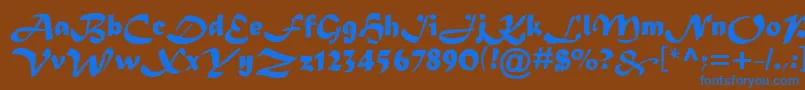 MaderaTygra Font – Blue Fonts on Brown Background