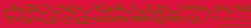 フォントMaderaTygra – 赤い背景に茶色の文字