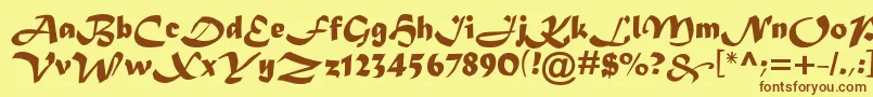 MaderaTygra Font – Brown Fonts on Yellow Background