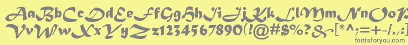 MaderaTygra-Schriftart – Graue Schriften auf gelbem Hintergrund