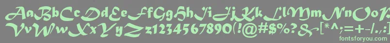 フォントMaderaTygra – 灰色の背景に緑のフォント