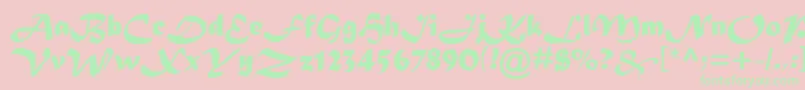 MaderaTygra Font – Green Fonts on Pink Background