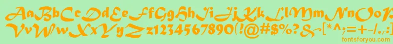 MaderaTygra Font – Orange Fonts on Green Background