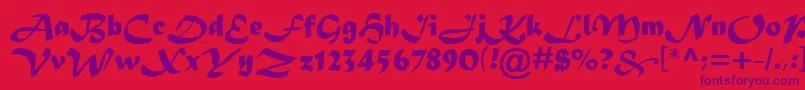 MaderaTygra Font – Purple Fonts on Red Background