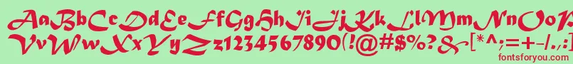 MaderaTygra Font – Red Fonts on Green Background