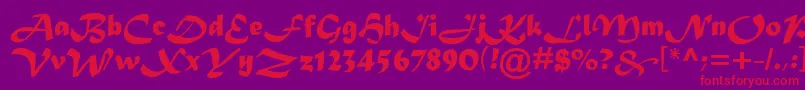 MaderaTygra-Schriftart – Rote Schriften auf violettem Hintergrund