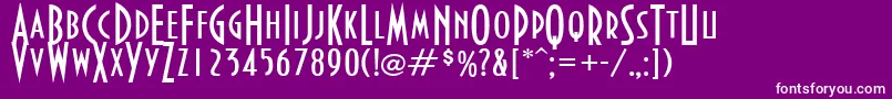Czcionka BankirRetro – białe czcionki na fioletowym tle