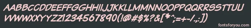 Vtcsundaykomixcapsbolditalic Font – Pink Fonts on Black Background