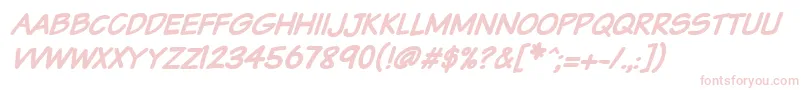 Vtcsundaykomixcapsbolditalic Font – Pink Fonts on White Background