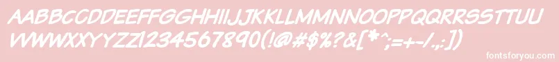 Vtcsundaykomixcapsbolditalic Font – White Fonts on Pink Background